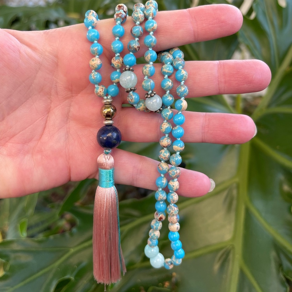 Imperial jasper mala gemstone necklace RE-ENERGIZE - Picture 2 of 9